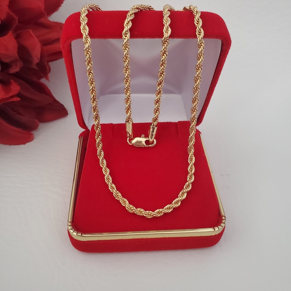 14k Gold Plated Rope Link Chain
